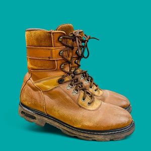 Wolverine Men 13 Brown Leather Work Boots Lace Up Rugged Outdoor Hiking